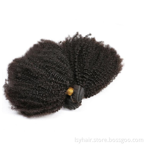 Afro Kinky Curly Hair 3 Bundles Brazilian Curly Hair 100% Remy Human Hair Bundles Extensions 8 16inch Natural Double Weft Weave